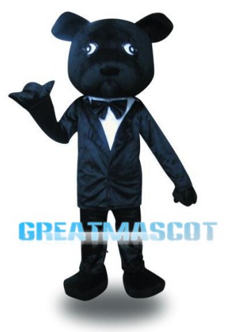 Gentleman Black Bear Mascot Costume