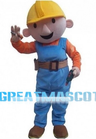 Construction Engineer With Helmet Mascot Costume