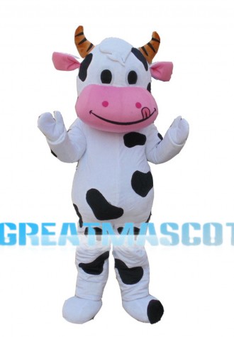 Naughty Cow With Tongue Out Mascot Costume