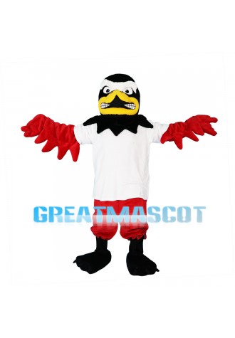 Unpleasant Eagle With Red Wings Mascot Costume