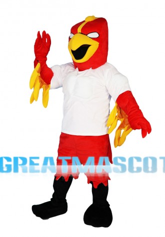 Square Head Red Eagle Mascot Costume