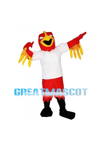 Square Head Red Eagle Mascot Costume