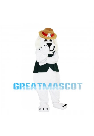 Plush Dog With Brown Hat Mascot Costume