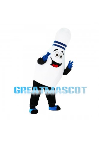 White Bowling Ball Bottle Mascot Costume