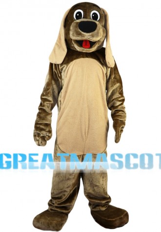 Brown Dog With Ears Drooping Mascot Costume