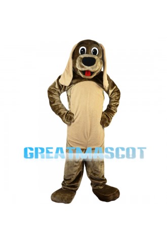 Brown Dog With Ears Drooping Mascot Costume