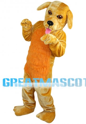 Brown Dog Licking Paw Mascot Costume