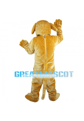 Brown Dog Licking Paw Mascot Costume