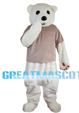 Ignorant White Bear Mascot Costume