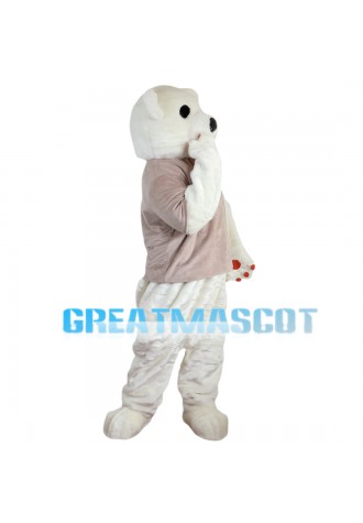 Ignorant White Bear Mascot Costume
