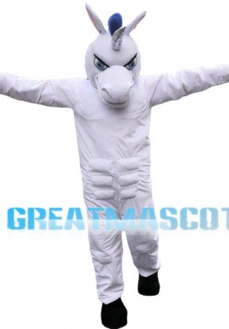 Running Horse With Blue Tail Mascot Costume