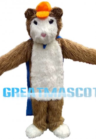 Mole With Orange Cap Mascot Costume