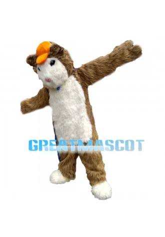 Mole With Orange Cap Mascot Costume