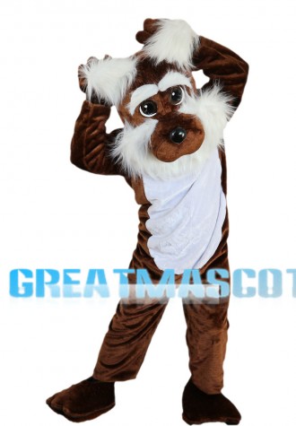 Brown Dog With Furry Ears Mascot Costume