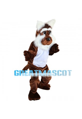 Brown Dog With Furry Ears Mascot Costume