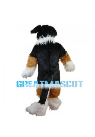 Obedient Long Fur Dog Mascot Costume