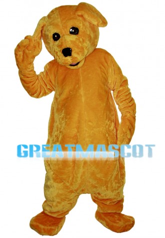 Polite Furry Brown Dog Mascot Costume