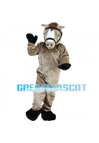 Standing Brown Horse Mascot Costume
