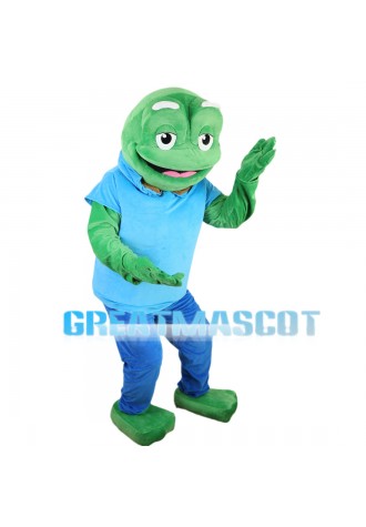 Old Frog With Blue Set Mascot Costume