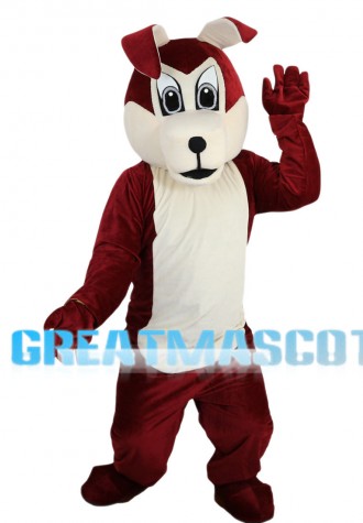 Red Brown Cartoon Dog Mascot Costume