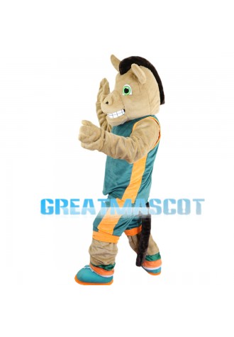 Lively Horse With Dark Green Set Mascot Costume