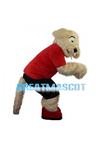 Mischievous Beige Dog Mascot Costume
