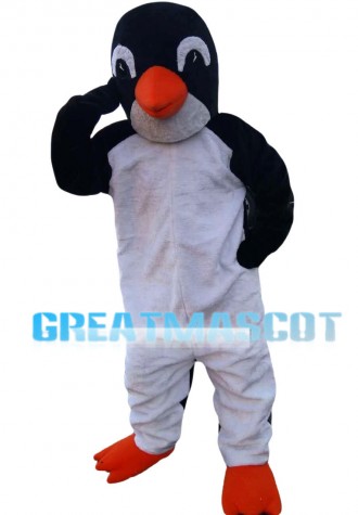 Big Penguin Covering Eyes Mascot Costume
