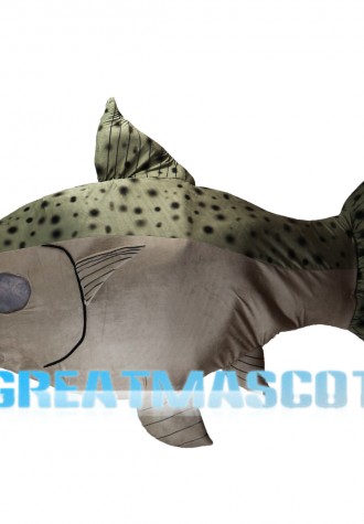 Trout With Black Plaque Mascot Costume
