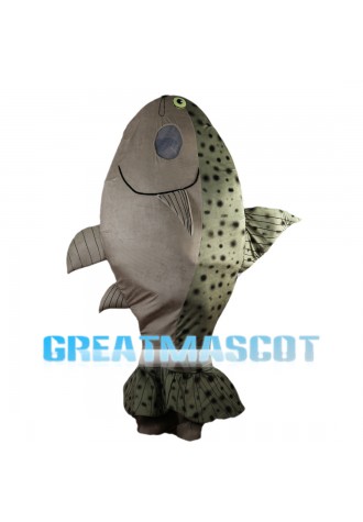 Trout With Black Plaque Mascot Costume