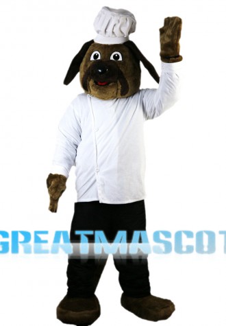 Brown Confectioner Dog Mascot Costume