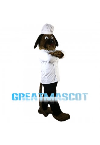 Brown Confectioner Dog Mascot Costume