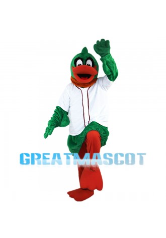 Pleased Green Duck Mascot Costume