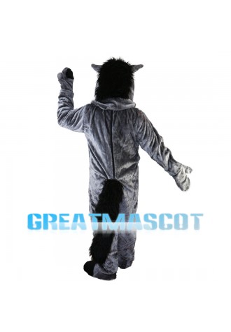 Grey Horse With Black Tail Mascot Costume