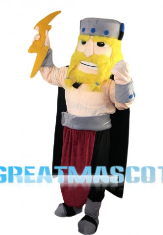 Warrior Charging With Weapon Mascot Costume