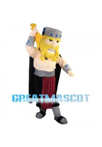 Warrior Charging With Weapon Mascot Costume