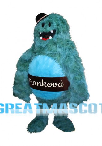 Green Hairy Monster Mascot Costume
