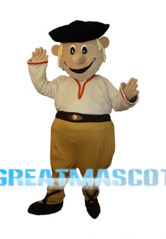 Classic Style Man With Smiling Face Mascot Costume