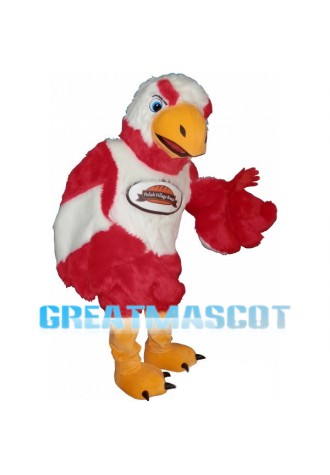 Red & White Eagle Mascot Costume For Bakery