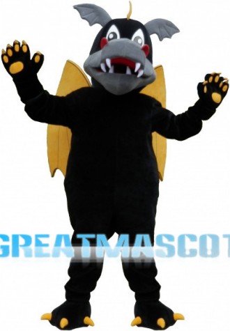 Evil Black Flying Dragon Mascot Costume
