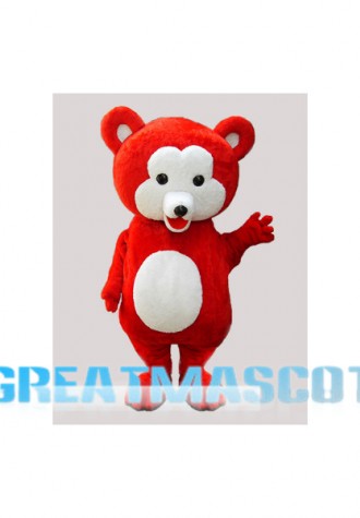 Small Red & White Bear Mascot Costume
