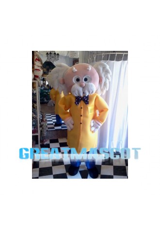 White Hair Scientist Mascot Costume