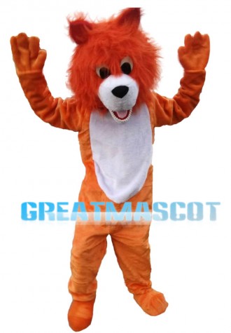 Likable Cartoon Little Orange Lion Mascot Costume