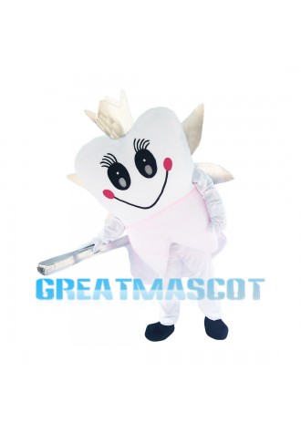 Cartoon Tooth Holding Toothbrush Mascot Costume