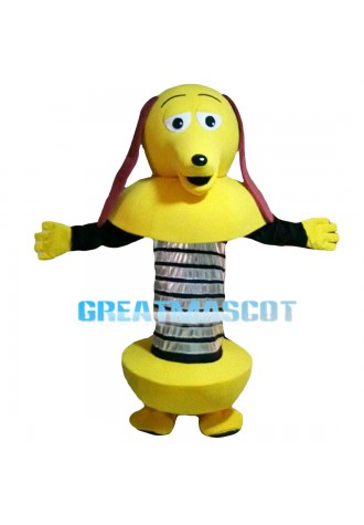 Yellow Spring Dog With Long Brown Ears Mascot Costume