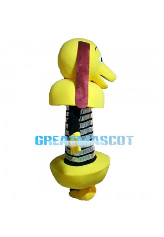 Yellow Spring Dog With Long Brown Ears Mascot Costume