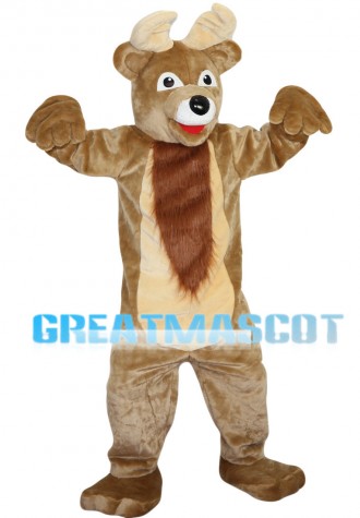 Pleasant Brown Moose Mascot Costume