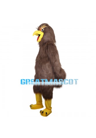 Screaming Long Fur Brown Eagle Mascot Costume