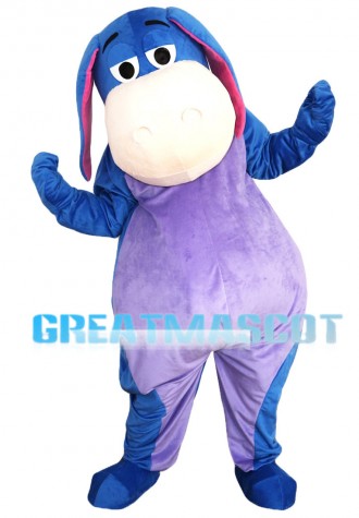 Cheering Fat Purple & Blue Horse Mascot Costume