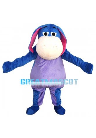 Cheering Fat Purple & Blue Horse Mascot Costume