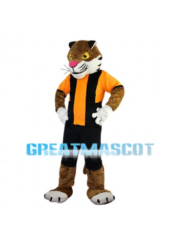 Friendly Tiger With Set Mascot Costume